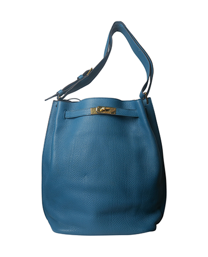 SO Kelly Clemence Leather in Bleu Izmir, front view